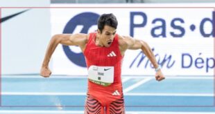 يؤكد ياسر تريكي بسطوته على قمة الوثب الثلاثي العالمية