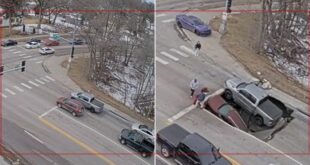 تشكّل حفرة أرضية تبتلع مركبتين في أوماها بنبراسكا